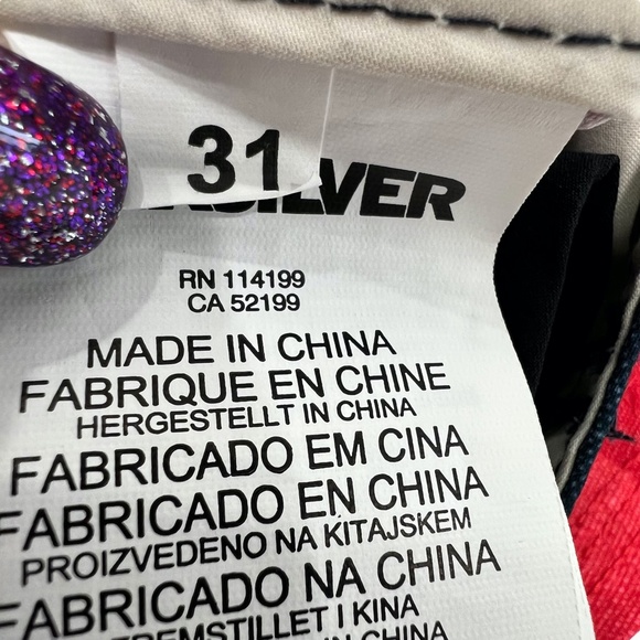 QUICKSILVER RED CHECKERBOARD WITH BLUE WAISTBAND BOARD SHORTS - Picture 12 of 13